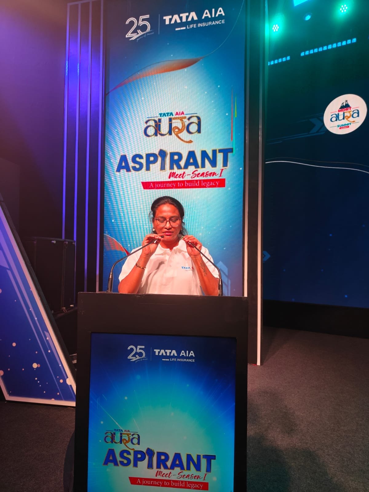 On stage at the Aspirant meet